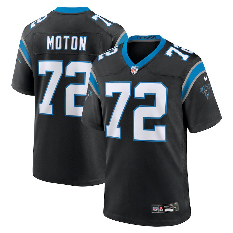 Men Carolina Panthers #72 Taylor Moton Nike Black Team Game NFL Jersey